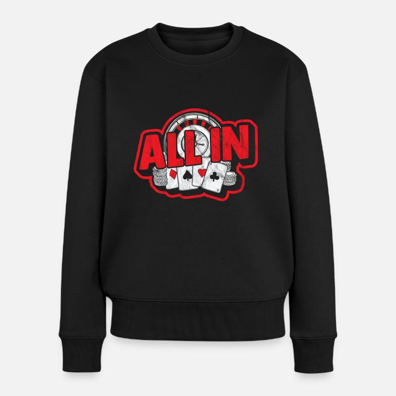 Poker - Frauen Premium Bio Pullover - Schwarz