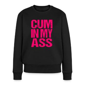 Sex Spruch Anal Porno Swinger - Frauen Premium Bio Pullover - Schwarz - Vorne - Julia (174cm)
