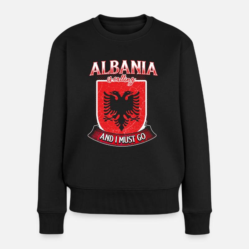 Albanien - Frauen Premium Bio Pullover - Schwarz