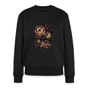 Cadeau d'engrenages Steampunk - Pull Premium bio Femme - noir - Devant - Julia (174cm)
