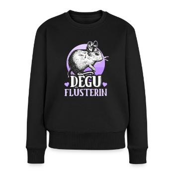 Degus Degu Flüsterin Nagetier Haustier Geschenk - Frauen Premium Bio Pullover - Schwarz - Vorne - Julia (174cm)