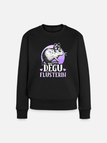 Degus Degu Flüsterin Nagetier Haustier Geschenk - Frauen Premium Bio Pullover - Schwarz