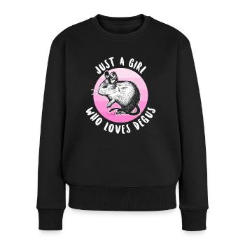 Degus rodent pet degu holder gift - Women's Premium Organic Jumper - black - Front - Julia (174cm)