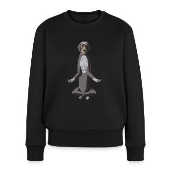 Méditant allemand Piqûre chien - Pull Premium bio Femme - noir - Devant - Julia (174cm)