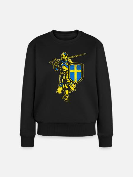 Schwedischer Ritter - Frauen Premium Bio Pullover - Schwarz