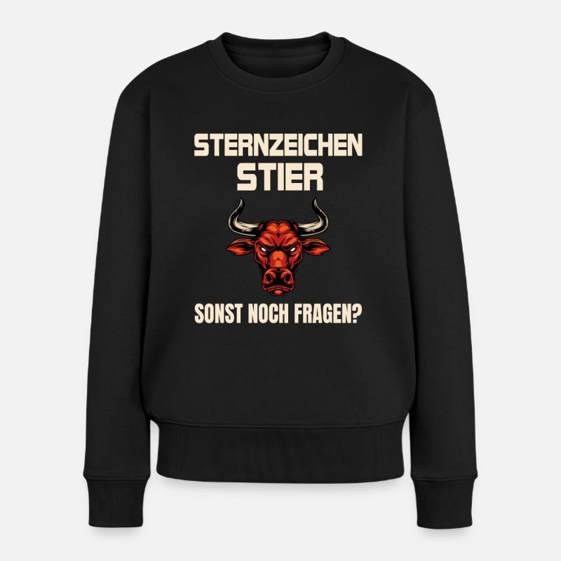 Sternzeichen Stier - Frauen Premium Bio Pullover - Schwarz