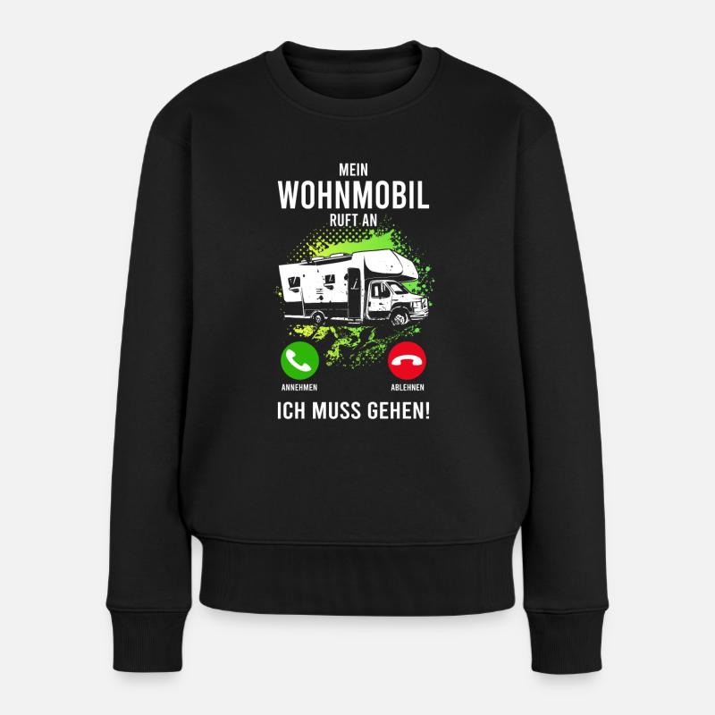 Wohnmobil Camping Camper Reise Urlaub Geschenk - Frauen Premium Bio Pullover - Schwarz