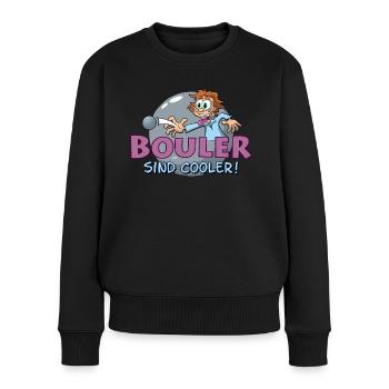 Bouler sind cooler - Frauen Premium Bio Pullover - Schwarz - Vorne - Julia (174cm)