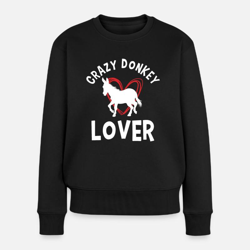 Amoureux des ânes - Pull Premium bio Femme - noir