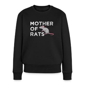Rat mère de rats - Pull Premium bio Femme - noir - Devant - Julia (174cm)