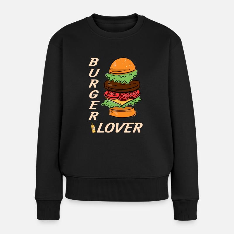 Burger Liebhaber - Frauen Premium Bio Pullover - Schwarz