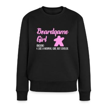 boardgame girl - Frauen Premium Bio Pullover - Schwarz - Vorne - Julia (174cm)