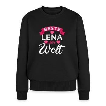 Beste Lena der Welt - Frauen Premium Bio Pullover - Schwarz - Vorne - Julia (174cm)