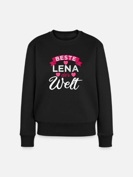 Beste Lena der Welt - Frauen Premium Bio Pullover - Schwarz