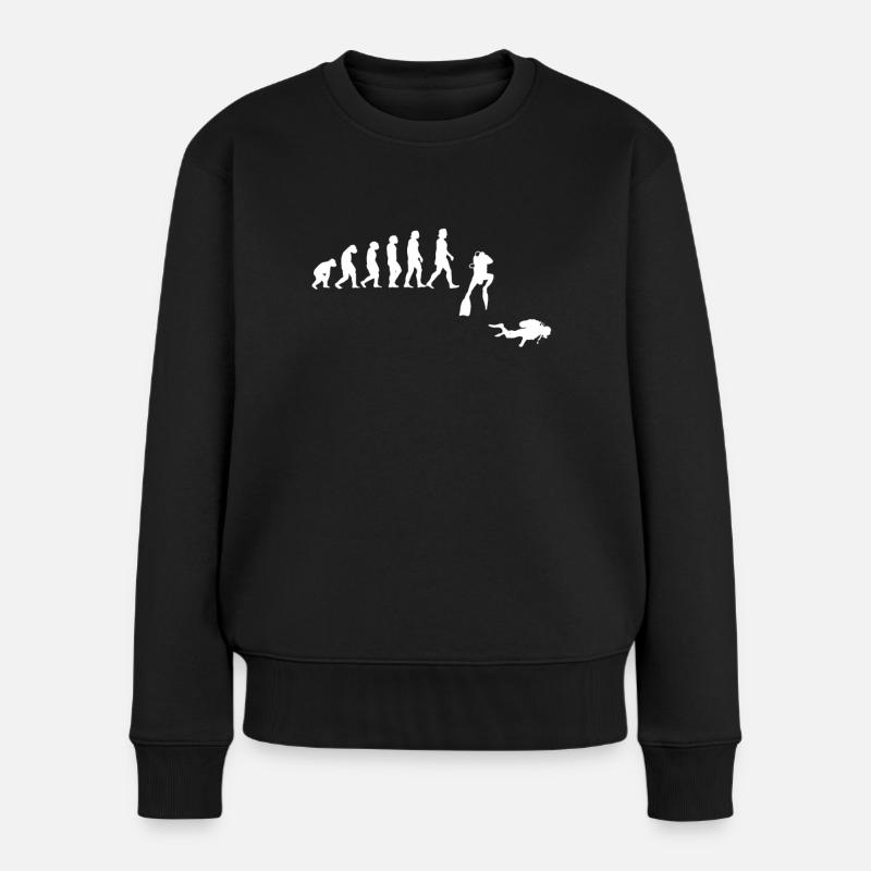 Diver evolution of man - diving - - Women's Premium Organic Jumper - black