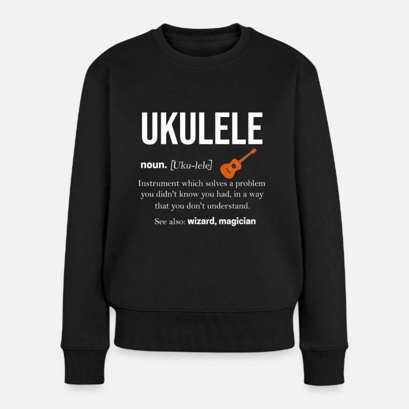 Ukulele - Frauen Premium Bio Pullover - Schwarz