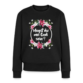 Patentantes ask Godi ask godfather baptism baby - Women's Premium Organic Jumper - black - Front - Julia (174cm)