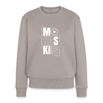 Monoski pro Fahren Fahrer Mono Ski Monoskier - Frauen Premium Bio Pullover - Taupe - Vorne - Julia (174cm)