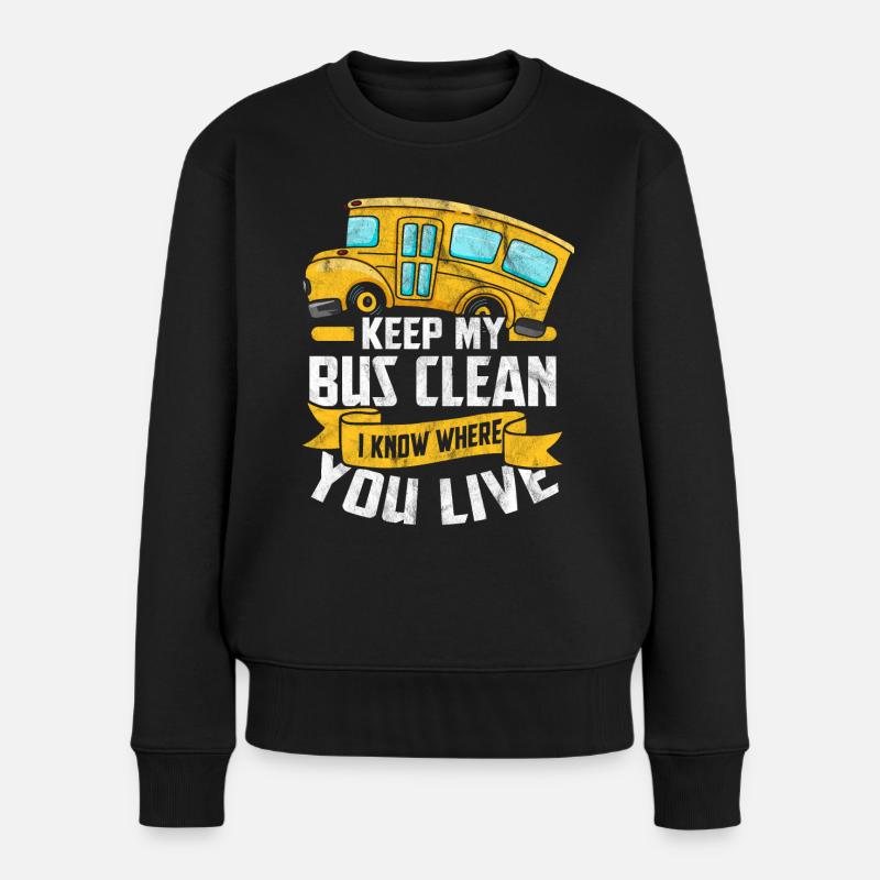 Bus - Frauen Premium Bio Pullover - Schwarz