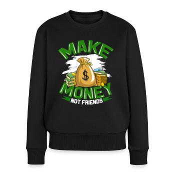 Geld Bargeld Kapitalismus Dollar Euro Money Reich - Frauen Premium Bio Pullover - Schwarz - Vorne - Julia (174cm)
