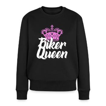 biker queen - Frauen Premium Bio Pullover - Schwarz - Vorne - Julia (174cm)