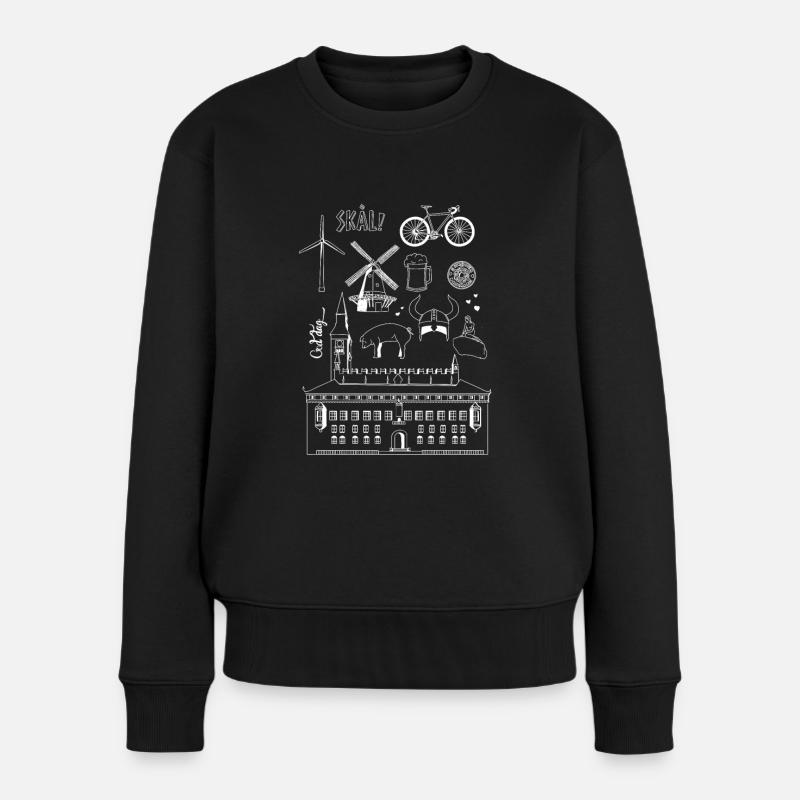 Dänemark - Frauen Premium Bio Pullover - Schwarz
