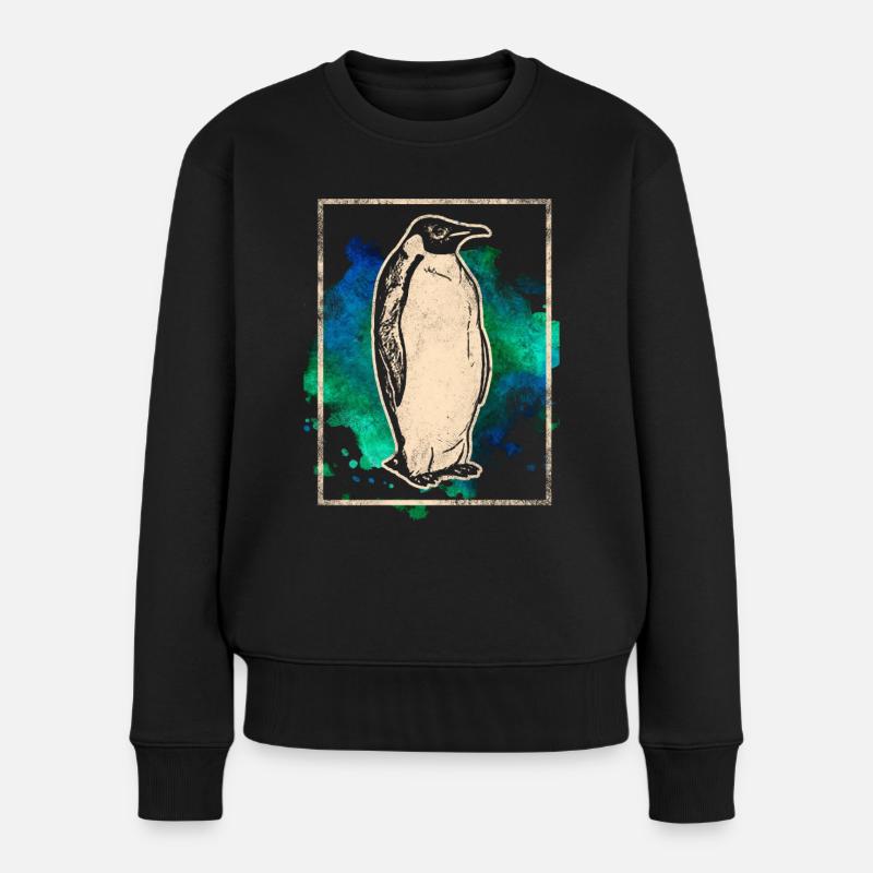Pinguin - Frauen Premium Bio Pullover - Schwarz