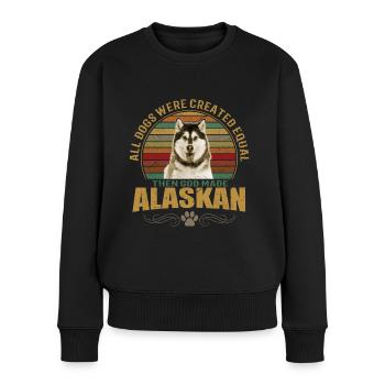 Alaskan Malamute - trendy cool dog motif - Women's Premium Organic Jumper - black - Front - Julia (174cm)