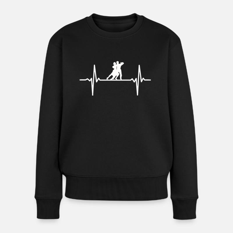 Herzschlag Tanzen Tanzpaar - Frauen Premium Bio Pullover - Schwarz