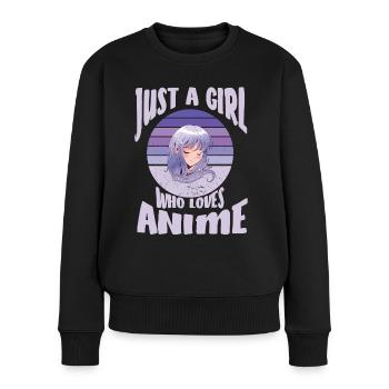 Juste une fille qui aime le cadeau chibi Anime Manga - Pull Premium bio Femme - noir - Devant - Julia (174cm)