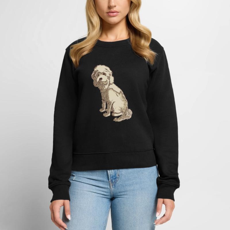 Cockapoo Hundezeichnung eines Cockapoo Frauen Premium Bio Pullover