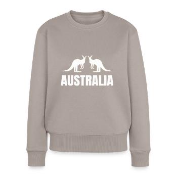 Australie - Pull Premium bio Femme - taupe - Devant - Julia (174cm)
