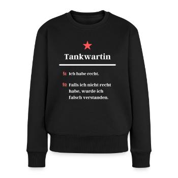 Tankwartin Frauen Tankstelle lustiger Spruch Beruf - Frauen Premium Bio Pullover - Schwarz - Vorne - Julia (174cm)