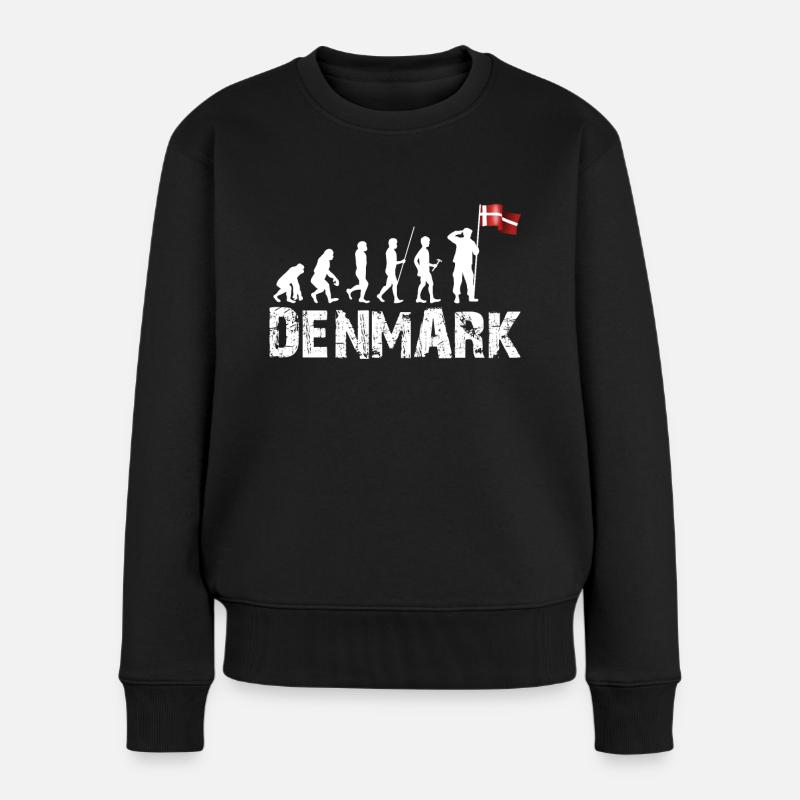 Dänemark - Frauen Premium Bio Pullover - Schwarz
