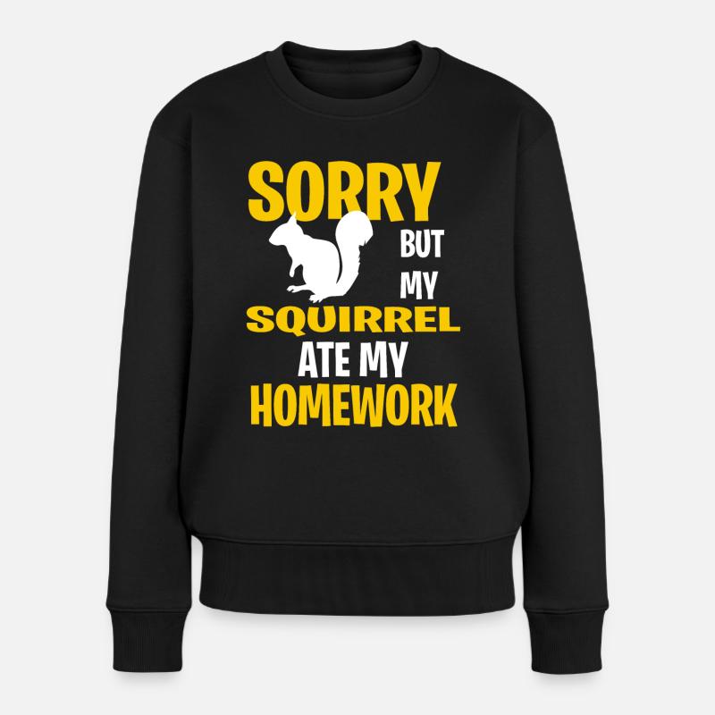 Funny Squirrel Present Idea - Women's Premium Organic Jumper - black