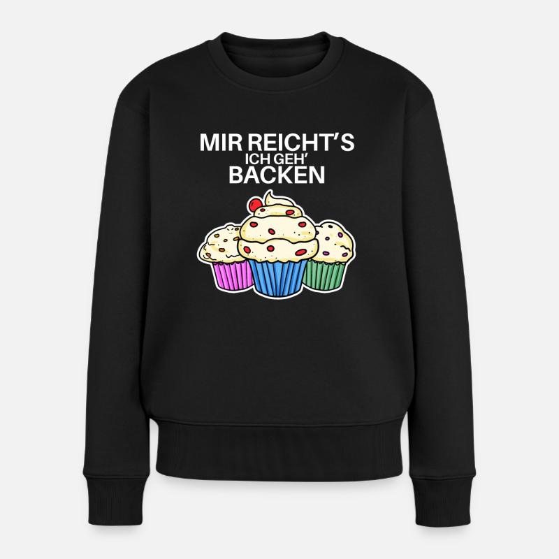 Mir reichts ich geh Backen Lustig Bäcker Geschenk - Frauen Premium Bio Pullover - Schwarz