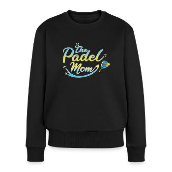 The Padel Mom Padelspieler Padelschläger Paddle - Pull Premium bio Femme - noir - Devant - Julia (174cm)