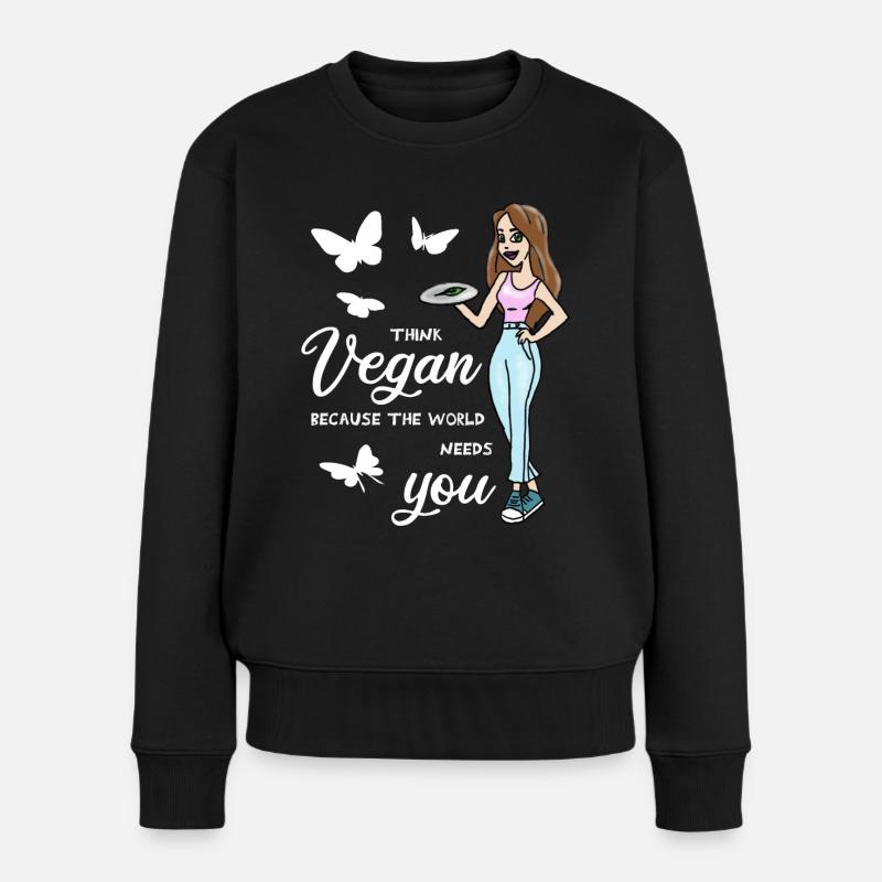 Végétaliens proverbe - Pull Premium bio Femme - noir