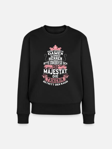 Trike Motorrad Dreirad Triker Trikerin Geschenk - Frauen Premium Bio Pullover - Schwarz