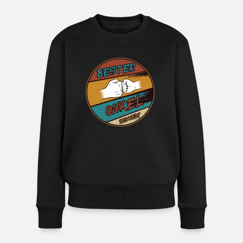 Bester Onkel der Welt Herren - Frauen Premium Bio Pullover - Schwarz