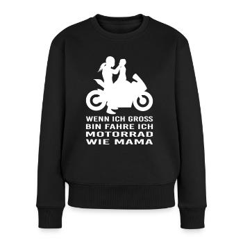 Mutter Sohn Motorrad Sportbike Familie Biker Bike - Frauen Premium Bio Pullover - Schwarz - Vorne - Julia (174cm)