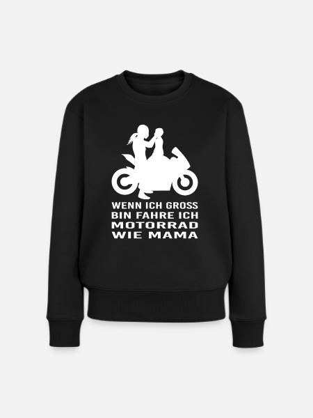 Mutter Sohn Motorrad Sportbike Familie Biker Bike - Frauen Premium Bio Pullover - Schwarz