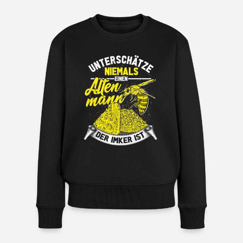 Imker Retner Opa Geschenk Biene Nektar Honig Wespe - Frauen Premium Bio Pullover - Schwarz