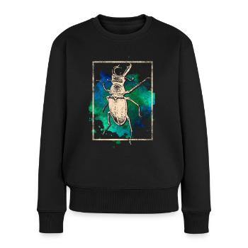Les scarabées - Pull Premium bio Femme - noir - Devant - Julia (174cm)