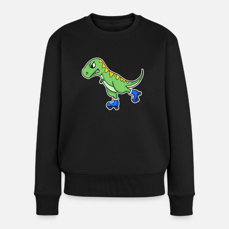 Inline Skating Dinosaur - Women's Premium Organic Jumper - black
