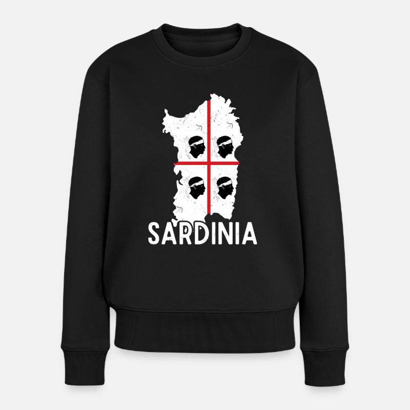 Sardinien Flagge Sardinia Urlaub - Frauen Premium Bio Pullover - Schwarz