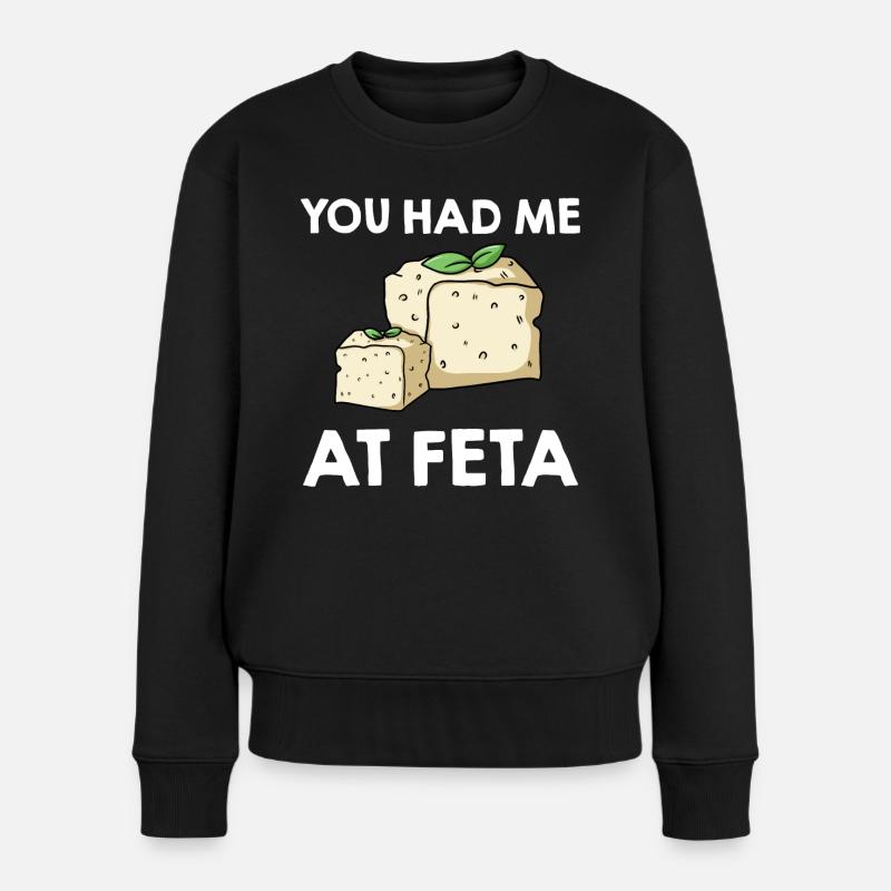 Feta Käse Ziege Griechenland Griechisch Schafskäse - Frauen Premium Bio Pullover - Schwarz