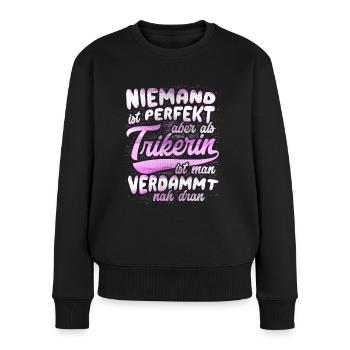 Trike Motorrad Dreirad Bikerin Trikerin Geschenk - Frauen Premium Bio Pullover - Schwarz - Vorne - Julia (174cm)