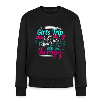 Girls Trip Therapie - Frauen Premium Bio Pullover - Schwarz - Vorne - Julia (174cm)