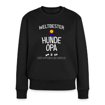 Lustiger Beste Hunde Opa Der Mit Den Leckerlis - Frauen Premium Bio Pullover - Schwarz - Vorne - Julia (174cm)